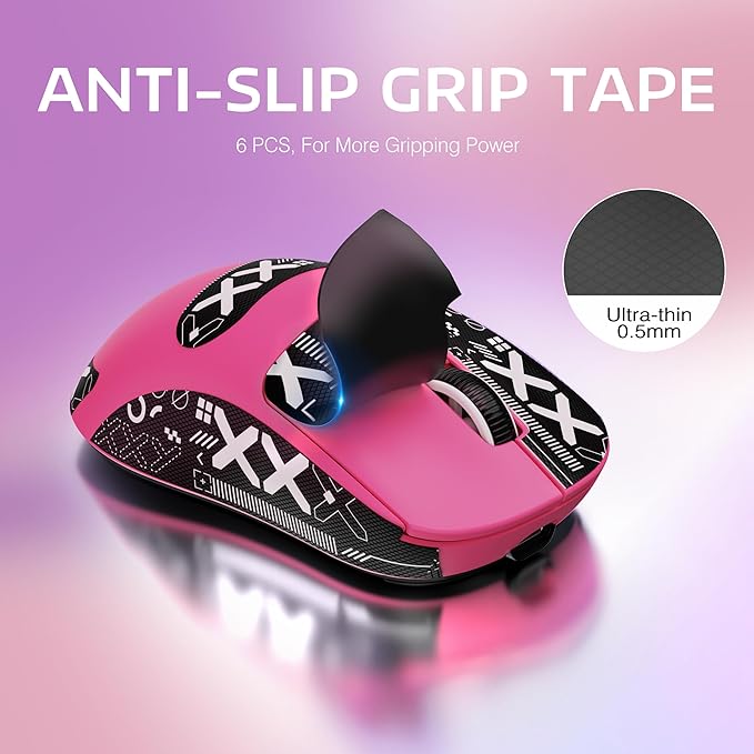 ATTACK SHARK X3 Lightweight Wireless Gaming Mouse with Tri-Mode 2.4G/USB-C Wired/Bluetooth,Up to 26K DPI,PAW3395 Optical Sensor,Kailh GM8.0 Switch,5 programmable Buttons for PC/Mac(Berry Red+Stickers)
