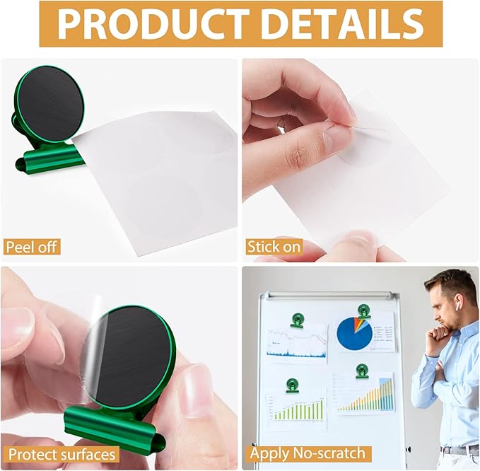8 Pack Refrigerator Magnets Fridge Magnets Magnetic Clips Perfect for Refrigerator Whiteboard Magnets Photo Displays Home School Use Heavy Duty Magnetic Clips (Green)