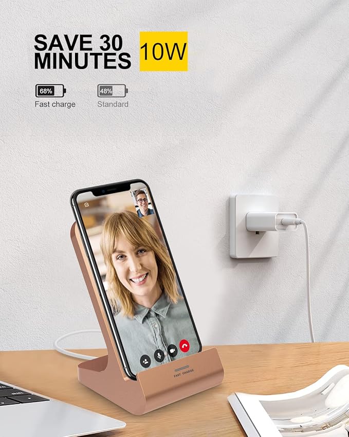 Z1 Wireless Charger Wireless Phone Charger Stand 10W Max Compatible with Apple iPhone 12/12 Pro Max/ 11Pro/11Pro Max/XR/XS Max/XS/X/8/8Plus, Samsung Galaxy