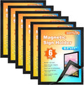 8.5 x 11 Magnetic Sign Holder 6 Pack, Self-Adhesive Wall Mount Sign Holder, Magnetic Document Holder for Home Office Store Poster Paper