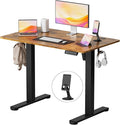 YESHOMY Height Adjustable Electric Standing Desk, 39 x 24 Inches Memory Home Office Sit Stand up Desk with Phone Holder and USB Charging Port, Rustic Brown