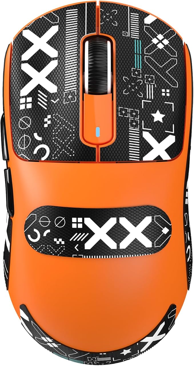 ATTACK SHARK X3 Lightweight Wireless Gaming Mouse with Tri-Mode 2.4G/USB-C Wired/Bluetooth,26K DPI, PAW3395 Optical Sensor,Kailh GM8.0 Switch,5 programmable Buttons for PC/Win/Mac(Orange+Stickers)