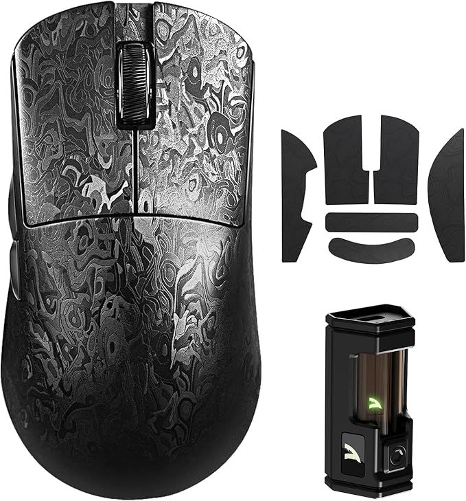 ATTACK SHARK R11 Ultra 8K Carbon Fiber Wireless Gaming Mouse,PAW3950 MAX Sensor,49g Ultra-Lightweight,Nordic 52840 MCU Chip,42000 DPI,Tape,Wired/BT/2.4GHz Wirelss Programmable Mouse for PC/Mac(Ink)