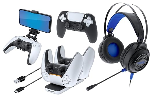 dreamGEAR Gamers Kit Charger for PlayStation 5: PS5 Bundles -Dualsense Gaming Headset and More