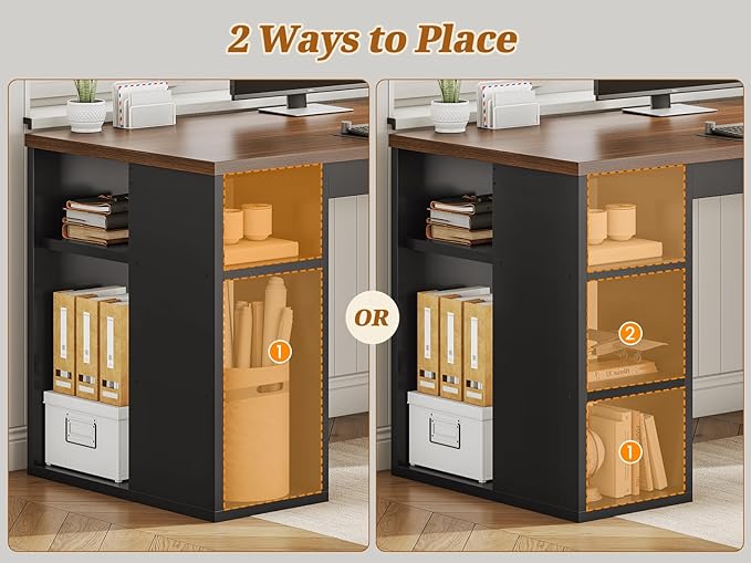 SEDETA Farmhouse 96.5" Office Desk with Drawers, 2 Person Gaming Desk with Storage, Double Computer Desk with Storage Drawers, Long Two Person Writing Desk, Black