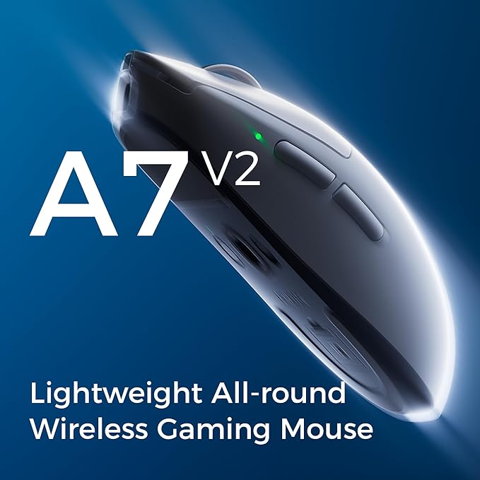 MCHOSE A7 V2 Ultra Wireless Gaming Mouse, Tri-Mode Connection, 59 Grams, PAW3950 TI Custom 42K DPI Sensor, Wired/Wireless Dual 8K Polling, 130 Hour Battery Life - White