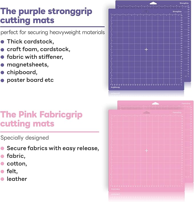 Cutting Mat for Cricut,12x12 inch 9 Pack Variety Cutting Mats (LightGrip,StandardGrip,StrongGrip,FabricGrip) Replacement Accessories for Cricut Maker 3/Maker/Explore 3/Air 2/Air/One
