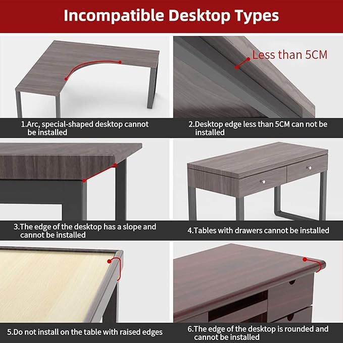 OUGIC Ergonomics Desk Extender Tray, 11.8"x5.9" Punch-Free Clamp on, Foldable Keyboard Drawer Tray, Table Mount Arm Wrist Rest Shelf, Computer Elbow Arm Support