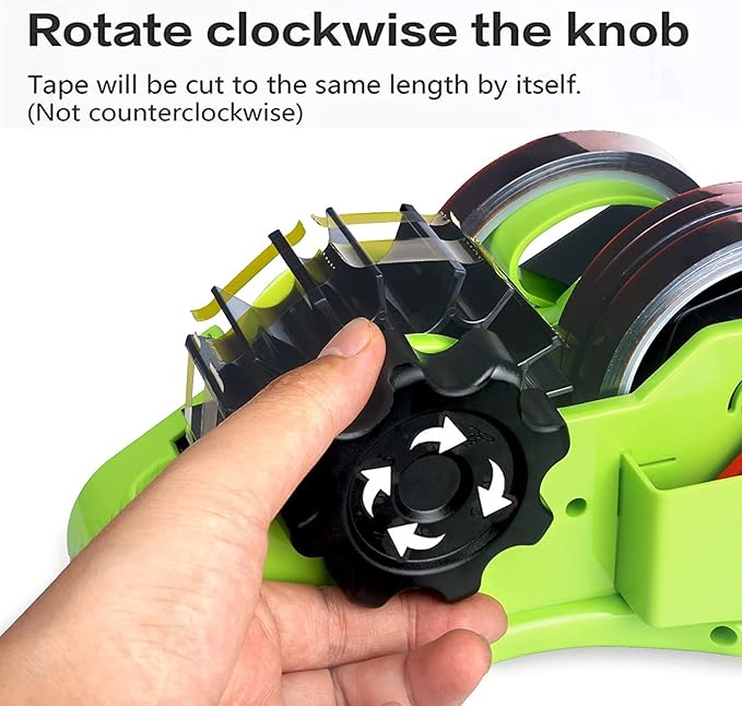 SHDSL Green Multi-Roll Heat Tape Dispenser Sublimation 1" and 3" Core Double Reel Cores Sublimation for Heat Transfer Tape, Semi-Automatic Tape Dispenser with Compartment Slots