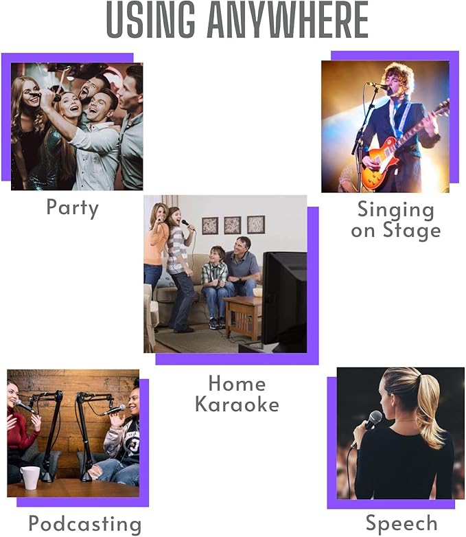 Glittering Sliver Custom Vocal Dynamic Microphone with Black Die-cast Metal Body with XLR Cable for Streaming Podcast Singing