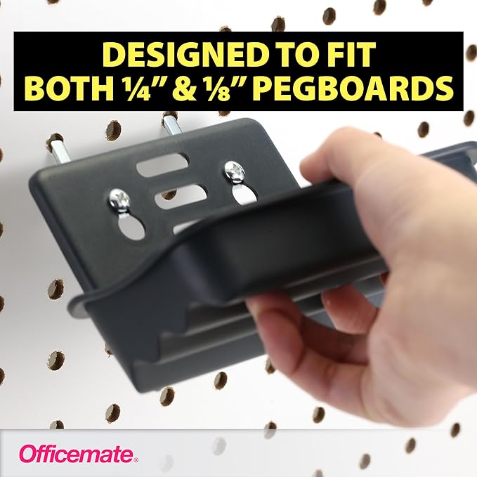 Officemate Utility Tray Organizer, 3 Pack, Pegboard / Slatwall Organizer For Office, Classroom, Workbench, Kitchen, Craft Room, and Garage (29422)