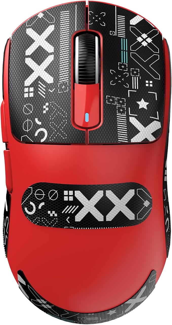 ATTACK SHARK X3 Lightweight Wireless Gaming Mouse with Tri-Mode 2.4G/USB-C Wired/Bluetooth,26K DPI, PAW3395 Optical Sensor,Kailh GM8.0 Switch,5 programmable Buttons for PC/Win/Mac(Red+Stickers)
