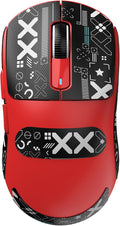 ATTACK SHARK X3 Lightweight Wireless Gaming Mouse with Tri-Mode 2.4G/USB-C Wired/Bluetooth,26K DPI, PAW3395 Optical Sensor,Kailh GM8.0 Switch,5 programmable Buttons for PC/Win/Mac(Red+Stickers)