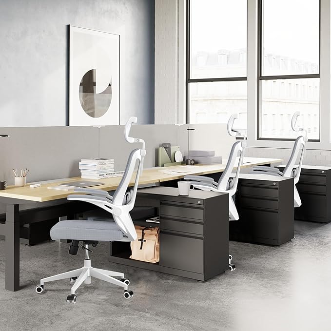 balmstar Ergonomic Office Chair Desk Chair - Mesh Computer Chair with 360° Swivel Wheels, Adjustable 90-130° Recline & Lumbar Support for Home Office, Supports up to 350lbs