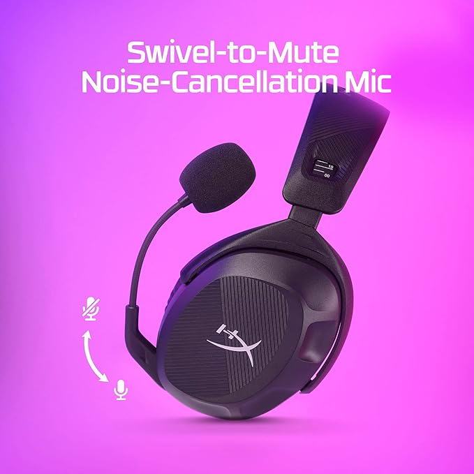 HyperX Cloud Stinger 2 - Wireless Gaming Headset – Compatible with PC. Noise-Cancelling Swivel-to-Mute Microphone, Comfortable Memory Foam, UP to 20 Hours of Battery Life (Renewed) - Grade A