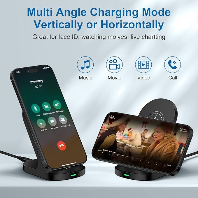 Samsung Wireless Charger Fast Charging Stand Desk Wireless Phone Charger for Android Charging Station Galaxy S26 Ultra S25 FE S25+ S24 S23, for Google Pixel10 Pro Fold/10 Pro/10/9 Pro/9a/8