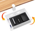 SNADYAH 【360 degree rotation under desk drawer Clamp-on Swivel Alloy Steel Drawer Hidden Desktop Organizer Pen Holder Easy to Instal/High capacity/desk drawer desk accessories (white)