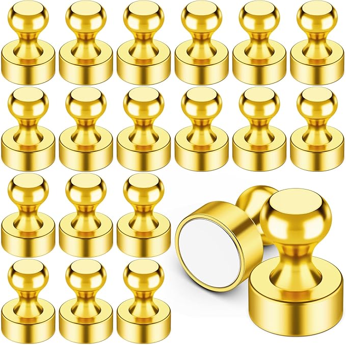 20 Pcs Fridge Magnets, Refrigerator Magnets, Small Strong Magnets, Whiteboard Magnets for Fridge, Magnetic Push Pins for Locker, Kitchen Decor and Accessories, Office, Classroom Organization