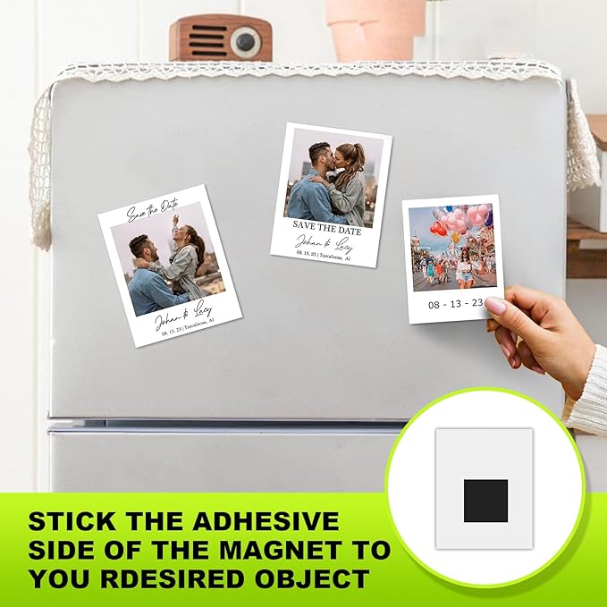 Stick On Magnets with Double Sided Adhesive Tape,Magnet Squares 2"x2",Self Sticky Pre-Cut Magnetic Strip,Peel and Stick for Lightweight Projects (80mil Thickness,24 Pieces)