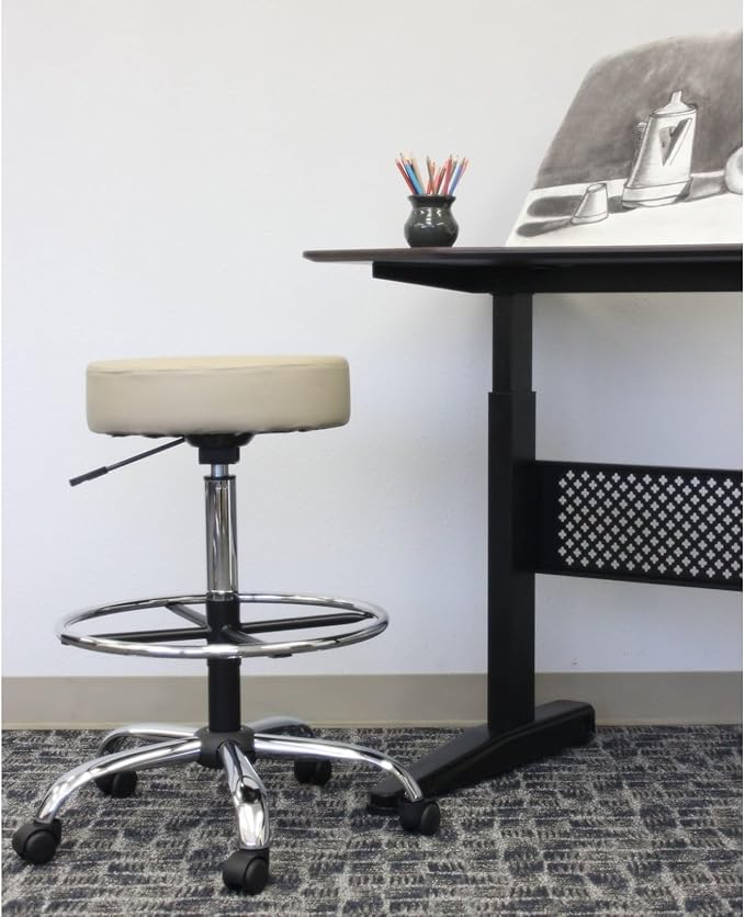 Boss Office Products B16240-BK Be Well Medical Spa Drafting Sool in Black, Low-Back