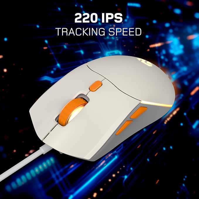 EVO Wired Gaming Mouse - Multizone RGB Lighting - Pixart Sensor - Ultra Lightweight Parachord Cable