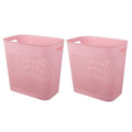 UUJOLY Plastic Small Trash Can Wastebasket, Garbage Container Basket for Bathrooms, Laundry Room, Kitchens, Offices, Kids Rooms, Dorms, (Pink, 2 Pack/3 gallons)
