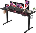 Furmax Electric Standing Desk, 55 x 24 Inches Sit Stand up Desk, Sit Stand Height Adjustable Home Office Desk with 4 Height Position Memory - with Splice Board (Black, 55)