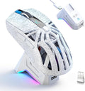 RGB Magnetic Charging Dock Gaming Mouse, 12K DPI, PAW3311 Sensor, Tri-Mode Wireless, 6 Programmable Buttons, Ultra-Light 72g for PC/Mac (White)
