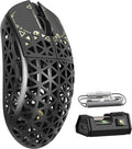 MAMBASNAKE M5 Ultra Carbon Fiber Mouse, 39g Superlight, 42000DPI, PAW3950MAX Sensor, Nordic 52840 Chip, Coiled Cable for PC/Mac (Black)