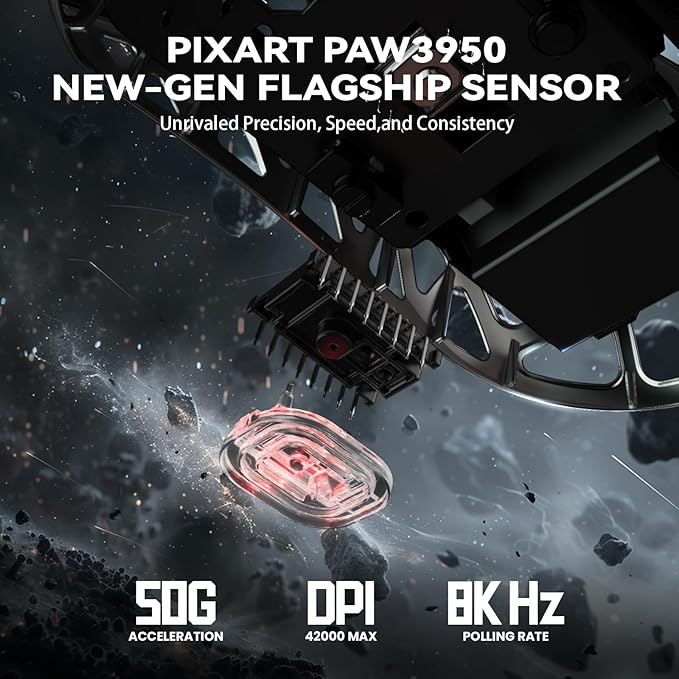 ZIYOU LANG Attack Shark R2 Wireless Gaming Mouse, Superlight Magnesium Alloy, PAW3950 42000 DPI Optical Sensor, 8000Hz Polling Rate, 2.4G/BT/Wired Programmable Mice for Win Mac Gamer (Black)