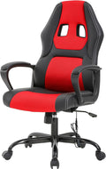 PayLessHere Gaming Chair Office Chair with Support Adjustable Ergonomic Pu Leather Racing Lumbar Massage Headrest Armrest Task 360° Swivel Computer Chair for Women Men Adults，Red