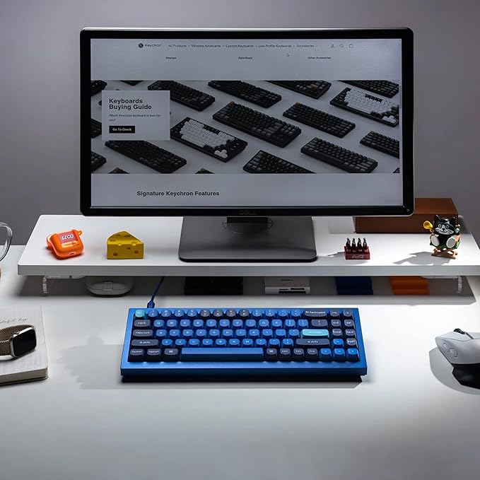 Keychron Q7 70% Layout Hot-Swappable RGB Wired Custom Mechanical Keyboard Compatible with Mac Windows Linux, QMK/VIA Programmable Macro Gateron G Pro Red Switch Double Gasket Kit Full Aluminum-Blue