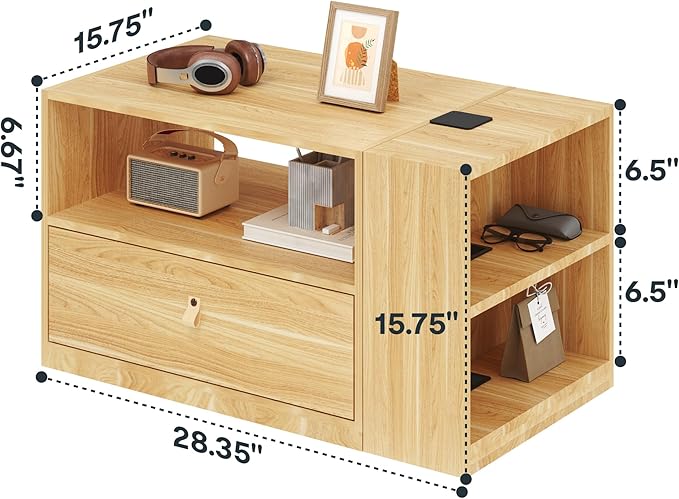 FLEXISPOT H7 CAB Computer Workstation Storage Cabinet, Modular Under Desk File Pedestal, Mobile Office Drawer Cabinet for Standing Desk Setup, Home Office Organization System(Maple)