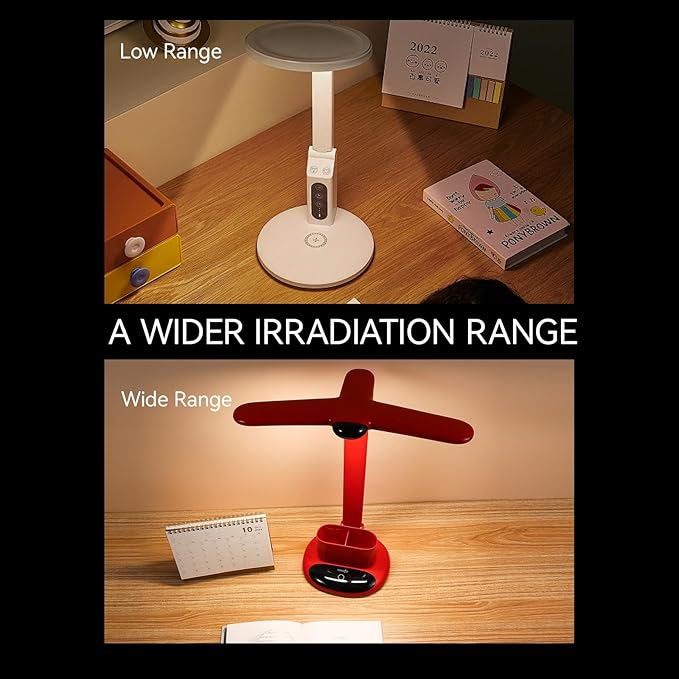 VAVOFO Wireless LED Desk Lamp 6785-Touch Control, 2700-7000K Adjustable Color Temperature, 700 Lumens, Dual-Head Design, Pen Holder, USB-C Charging, 2400mAh Battery, 2.5hrs Wireless Use