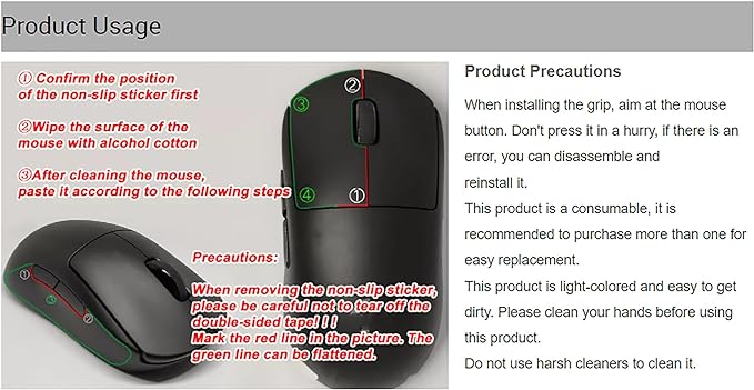 Grip Tape for Logitech G502X Lightspeed Plus- Anti-Slip,Enhanced Control, Sweat Resistance,Improves FPS Gaming Grip & Mouse Protection [Pre-Cut] Blood X 0.5mm