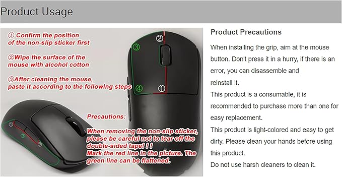 Grip Tape for Lamzu Maya X - Anti-Slip,Enhanced Control, Sweat Resistance,Improves FPS Gaming Grip & Mouse Protection [Pre-Cut] CS White 0.3mm