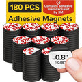 Peel-&-Stick Flexible Adhesive Magnets – 180 pcs (0.8"x0.08") Magnetic Dots for Office Supplies, Whiteboard, Crafts, Fridge, & School Projects