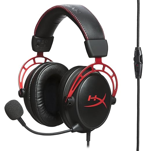 HyperX Cloud Alpha - Gaming Headset,Dual Chamber Drivers,Legendary Comfort,Aluminum Frame,Detachable Microphone,Works on PC,PS4,PS5,Xbox One/Series X|S,Nintendo Switch and Mobile – Red,(Pack of 10)