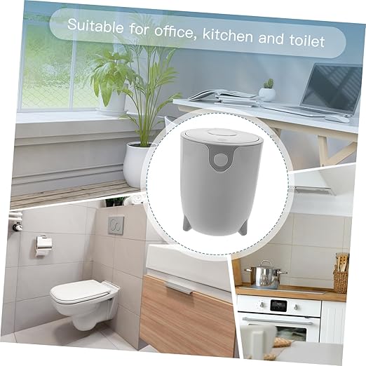 Zerodeko Small Trash Can with Lid Mini Desktop Garbage Bin for Home Office Slim Waste Basket for Kitchen Bathroom Bedroom Portable Indoor Trash Can Cute Design