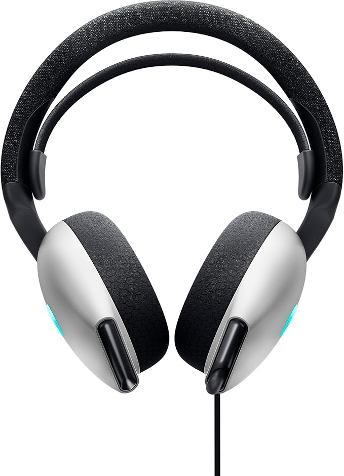 Alienware AW520H Wired Gaming Headset - Dolby Atmos, Unidirectional, AlienFX 16.8 Million RGB Colors, Microphone Mute, Volume On-headset Controls, 40mm Hi-Res Certified - Lunar Light