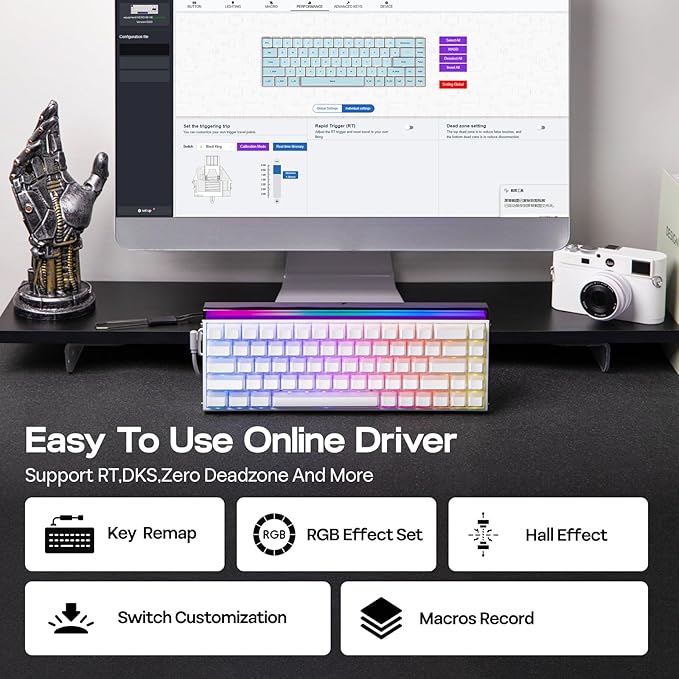 EPOMAKER Aula Hero 68 HE Wired Magnetic Gaming Keyboard, 0.01mm Adjustable Actuation, Rapid Hall Effect Switch, 8kHz Polling, 5-Layer Sound Dampening, RGB Box & Backlight (White Lighthouse)