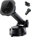 FLOLAB Qi2 15W Wireless Car Charger for iPhone 16/15/14/13/12, Magnetic Vent/Foldable Dashboard/Windshell Mount Car Phone Holder, Fast Charging with Cooling