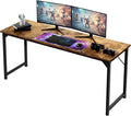 OLIXIS 63 Inch Computer Office Desk for Small Spaces, Writing Gaming Work Desk Modern Study Table with Storage Bag & Headphone Hook Home Bedroom, Rustic Brown