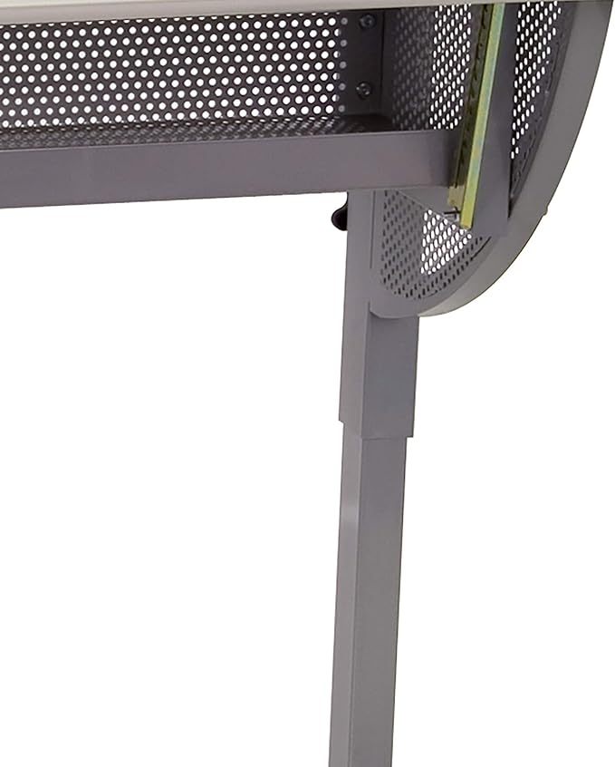EMMA + OLIVER Adjustable Drawing and Drafting Table with Pewter Frame