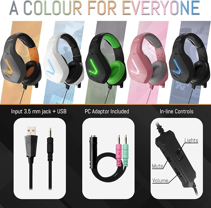 Orzly Gaming Headset (Pink) for PC and Gaming Consoles PS5, PS4, Xbox Series X | S, Xbox ONE, Nintendo Switch & Google Stadia Stereo Sound with Noise Cancelling mic - Hornet RXH-20 Nakuru Edition