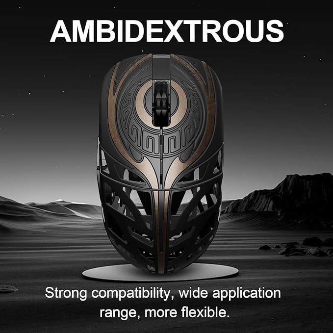 WLMOUSE Strider Magnesium Gaming Mouse 45g Superlight Magnesium Alloy Wireless Gaming Mouse, 125-8000Hz (Adjustable) Wireless Polling Rate, PAW 3950 HS Sensor, for PC/Laptop/Mac(Strider TTC-Gold)