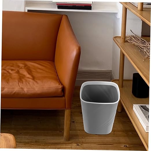 HOMSFOU Slim Garbage Bin Wastebasket Trash Can for Bathroom Kitchen Desktop Plastic Waste Container