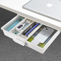 Under Desk Drawer Organizer, Self-Adhesive Storage, Office & Home Stationery (Large-White)