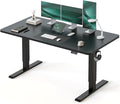 CubiCubi Electric Standing Desk Height Adjustable, 55.1 x 27.6 Inches Home Office Computer Desk, Sit to Stand Up with Memory Presets, Black