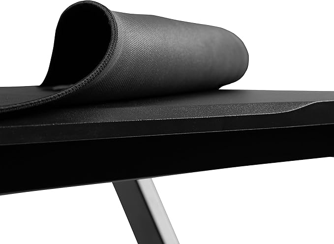 BizChair Gaming Desk and Red/Black Reclining Gaming Chair Set /Cup Holder/Headphone Hook/Removable Mouse Pad Top - Wire Management